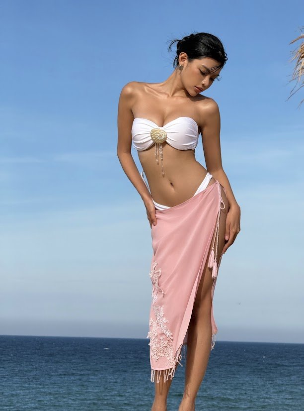 BLUSH COVER-UP WRAP SKIRT